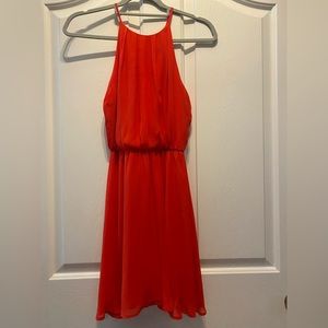 Lush Red chiffon summer dress